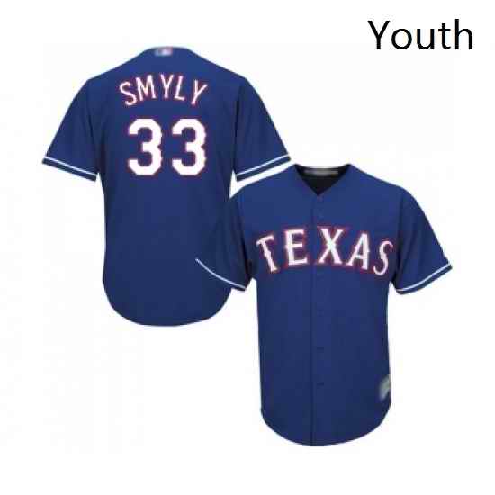 Youth Texas Rangers 33 Drew Smyly Replica Royal Blue Alternate 2 Cool Base Baseball Jersey